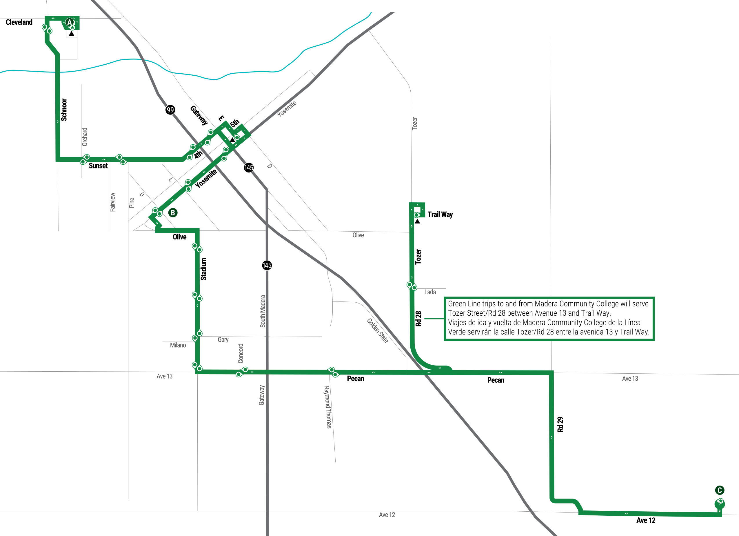 madera metro route 3